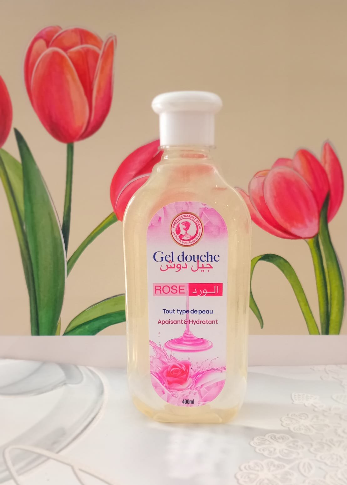 Gel douche Rose 400ml blanche